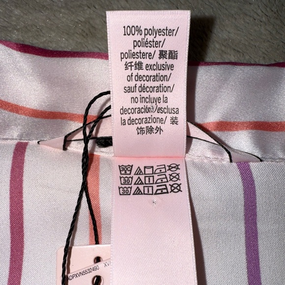 Victoria's Secret Bahama Pink Ombre Pin Stripe Satin Pajama Top Size M - Picture 9 of 10